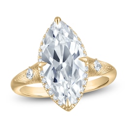 Marquise-Cut Lab-Grown Diamond Engagement Ring 4-1/5 ct tw 14K Yellow Gold