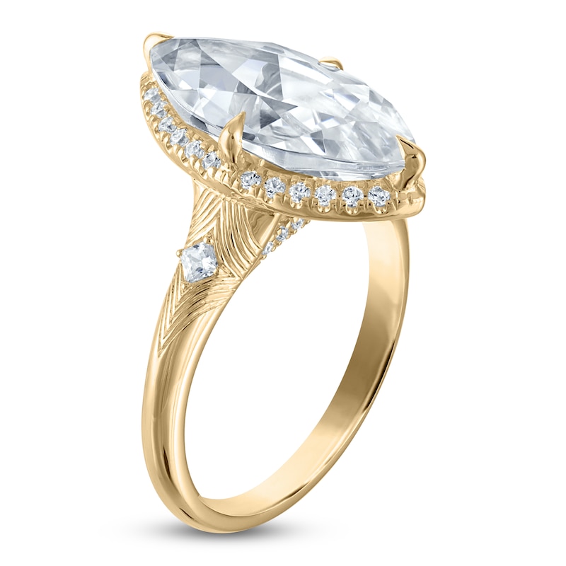 Main Image 2 of Marquise-Cut Lab-Grown Diamond Engagement Ring 4-1/5 ct tw 14K Yellow Gold