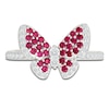 Thumbnail Image 2 of Lab-Created Ruby & White Lab-Created Sapphire Butterfly Ring Sterling Silver