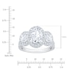 Thumbnail Image 4 of Oval-Cut Lab-Grown Diamond Three-Stone Halo Engagement Ring 3-1/4 ct tw 14K White Gold
