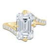 Thumbnail Image 3 of Emerald-Cut Lab-Grown Diamond Bypass Engagement Ring 6-1/2 ct tw 14K Yellow Gold
