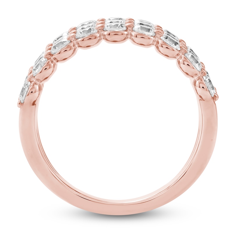 Main Image 2 of Lab-Grown Diamond Three-Row Anniversary Ring 2 ct tw 14K Rose Gold
