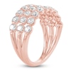 Thumbnail Image 4 of Lab-Grown Diamond Three-Row Anniversary Ring 2 ct tw 14K Rose Gold