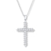 Thumbnail Image 1 of Diamond Cross Necklace 3/4 ct tw Round 14K White Gold