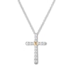 Thumbnail Image 1 of Diamond Cross Necklace 1/2 ct tw Round 14K White Gold