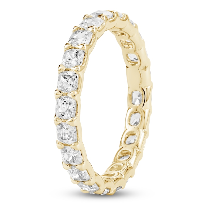 Main Image 2 of Cushion-Cut Lab-Grown Diamond Eternity Band 1-5/8 to 2 ct tw 14K Yellow Gold