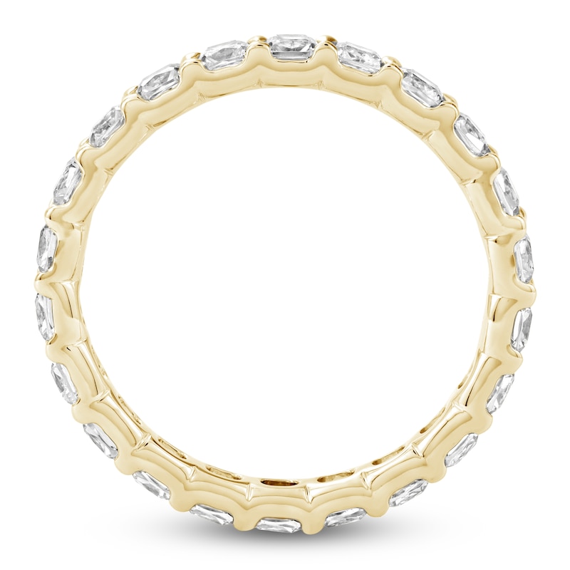 Main Image 4 of Cushion-Cut Lab-Grown Diamond Eternity Band 1-5/8 to 2 ct tw 14K Yellow Gold