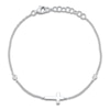 Thumbnail Image 1 of Shy Creation Diamond Accent Cross Bracelet 14K White Gold 7" SC55026525