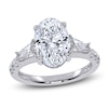 Thumbnail Image 1 of Certified Oval-Cut Lab-Grown Diamond Engagement Ring 3-3/4 ct tw 14K White Gold
