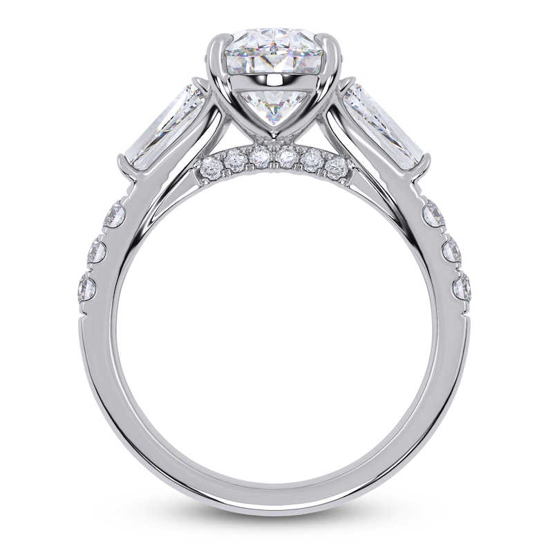 Main Image 4 of Certified Oval-Cut Lab-Grown Diamond Engagement Ring 3-3/4 ct tw 14K White Gold