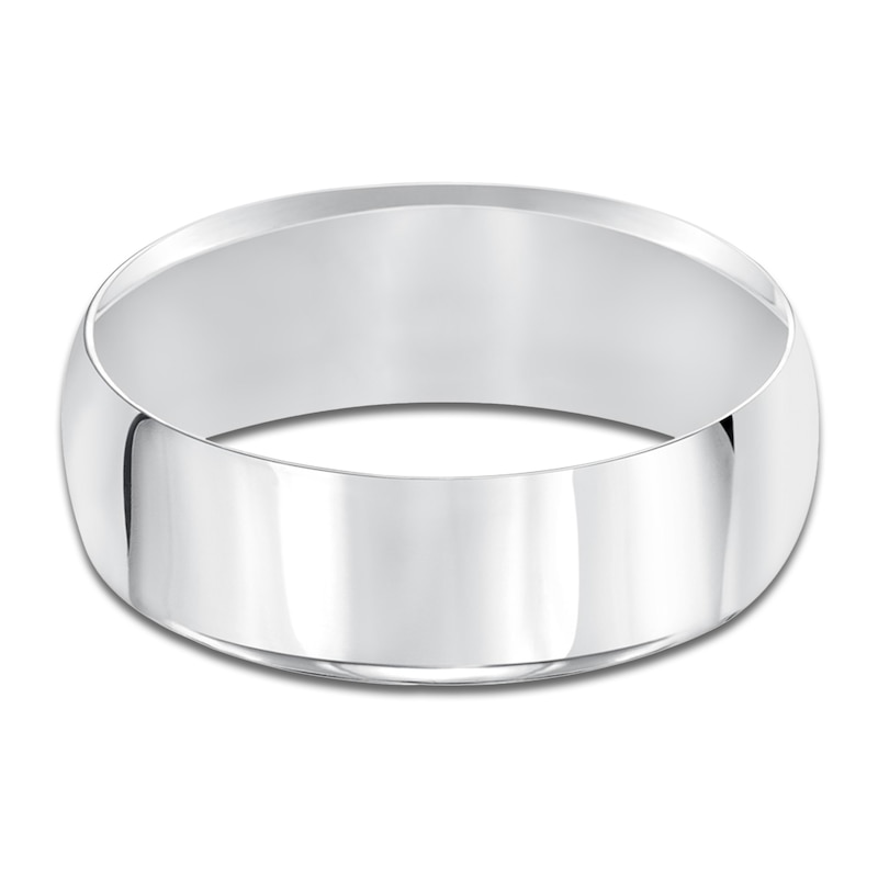 Main Image 2 of Men's Polished Wedding Band 14K White Gold 7mm