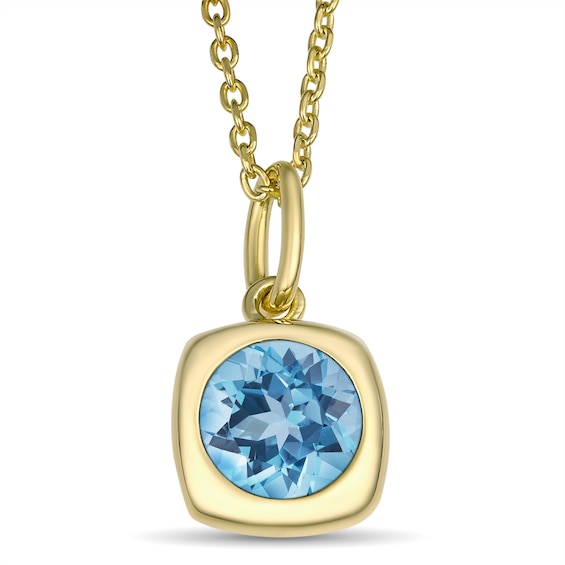 Bezel-Set Round Birthstone Necklace (1 Stone)