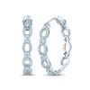 Pnina Tornai Diamond Hoop Earrings 3/4 ct tw Round 14K White Gold