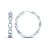 Pnina Tornai Diamond Hoop Earrings 3/4 ct tw Round 14K White Gold