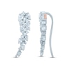 Pnina Tornai Diamond Ear Climber Earrings 1-1/2 ct tw Round/Pear-shaped 14K White Gold