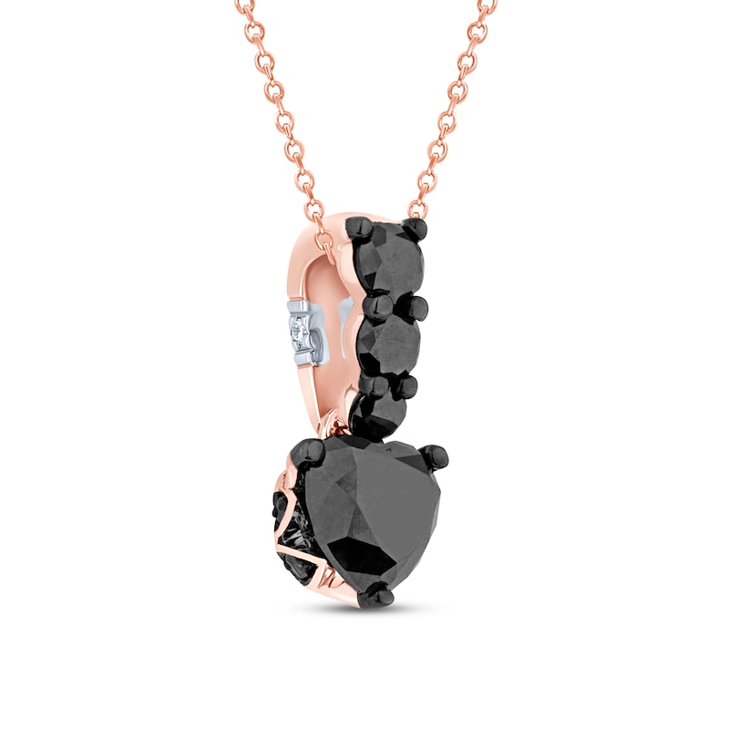 Main Image 2 of Pnina Tornai Black Diamond Necklace 1 ct tw Heart/Round 14K Rose Gold