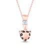 Pnina Tornai Black Diamond Necklace 1 ct tw Heart/Round 14K Rose Gold