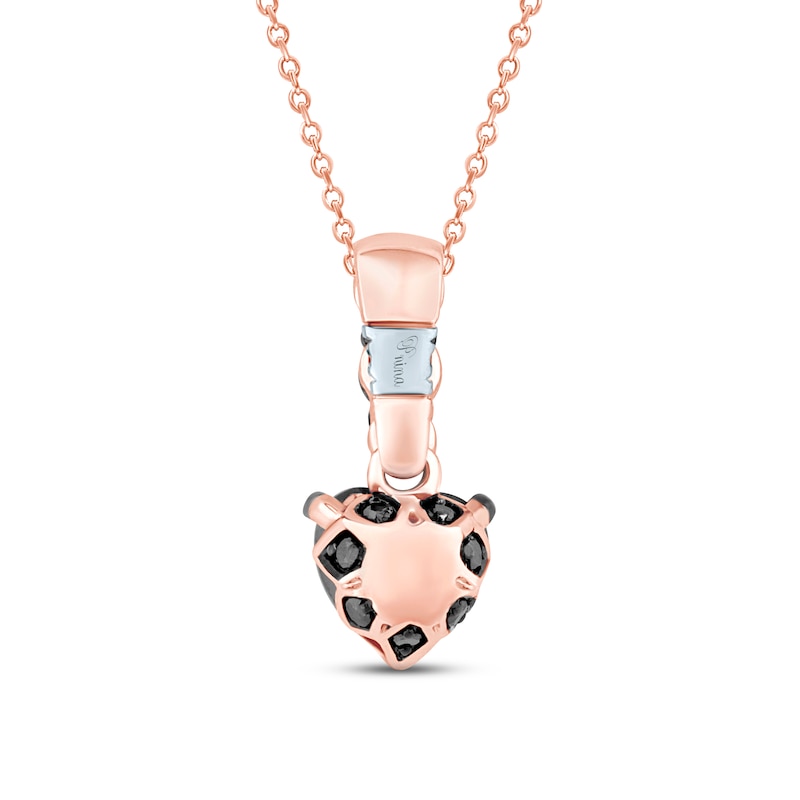 Main Image 4 of Pnina Tornai Black Diamond Necklace 1 ct tw Heart/Round 14K Rose Gold