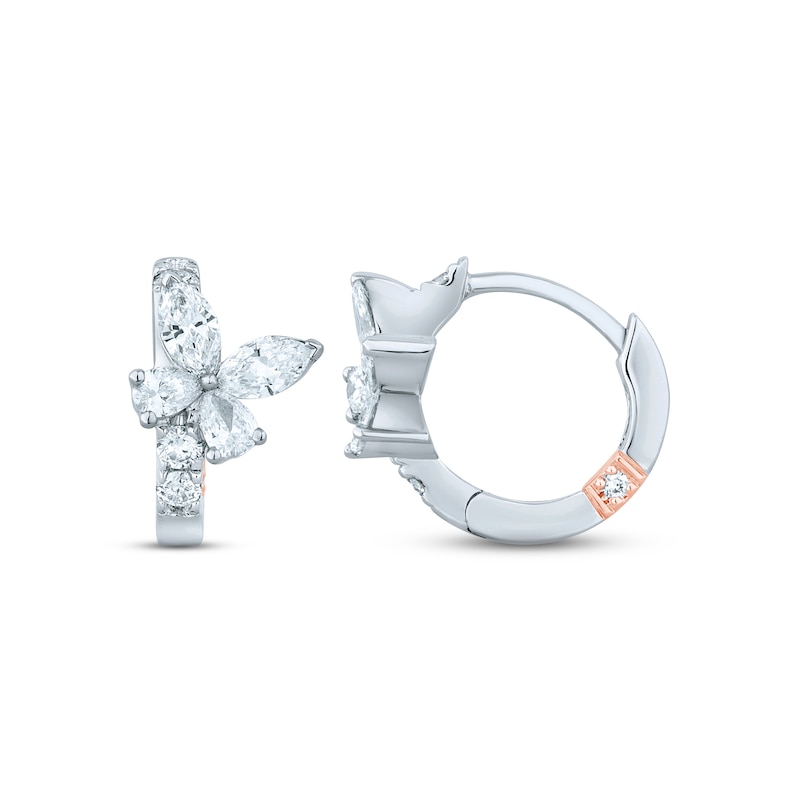 Main Image 2 of Pnina Tornai Diamond Butterfly Hoop Earrings 5/8 ct tw Pear/Marquise/ Round 14K White Gold