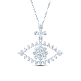 Pnina Tornai Diamond Eye Necklace 1/2 ct tw Round 14K White Gold