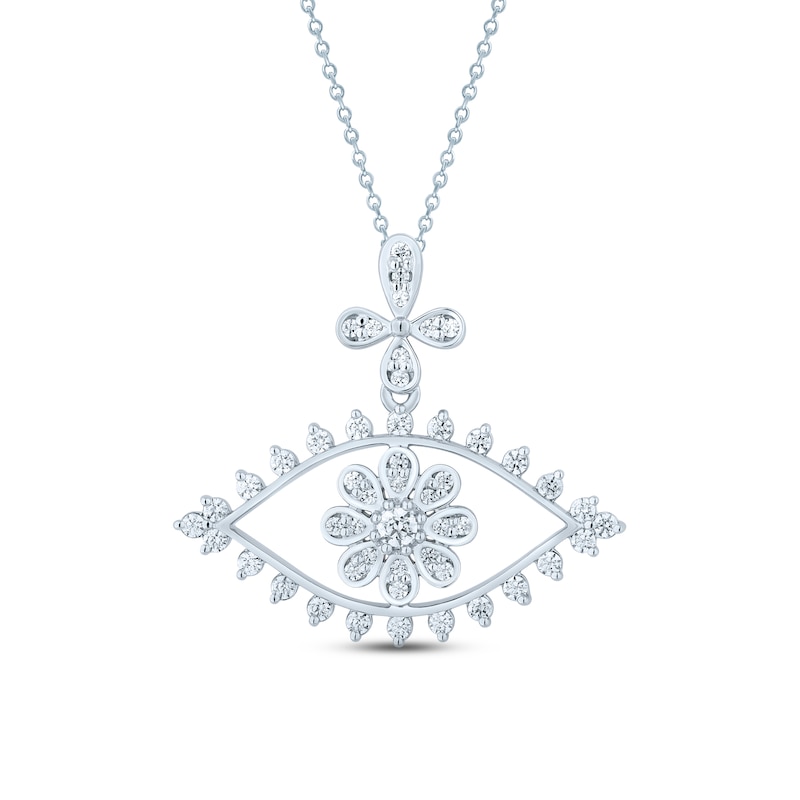 Main Image 1 of Pnina Tornai Diamond Eye Necklace 1/2 ct tw Round 14K White Gold
