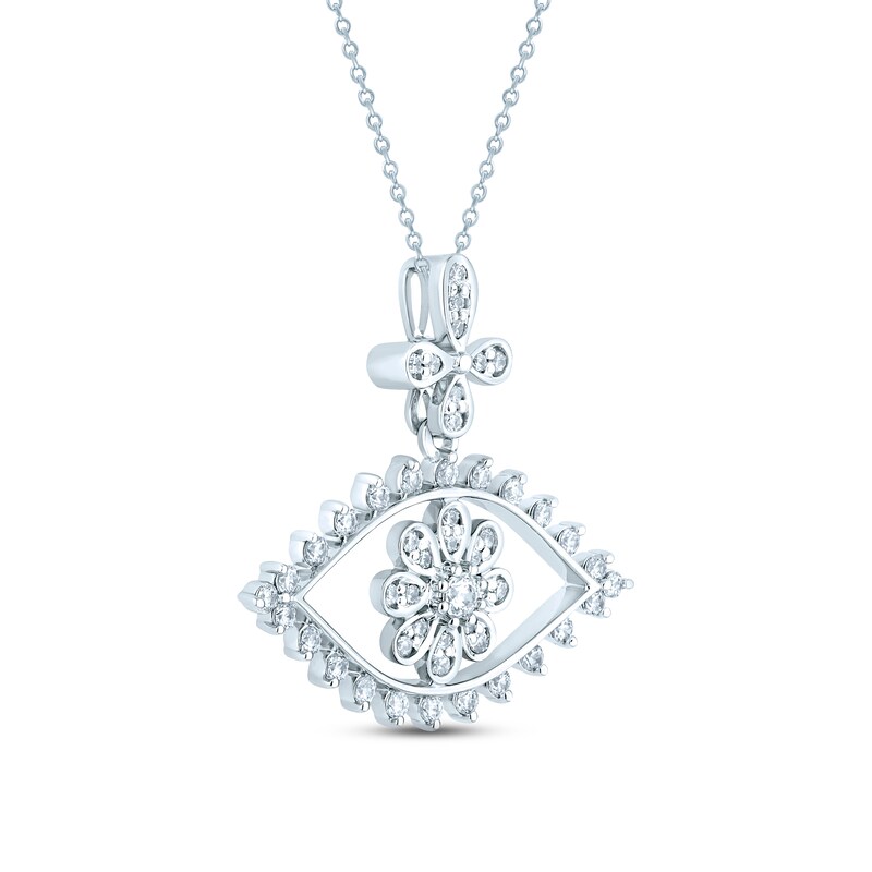 Main Image 2 of Pnina Tornai Diamond Eye Necklace 1/2 ct tw Round 14K White Gold