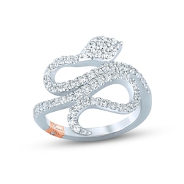 Pnina Tornai Diamond Snake Ring 3/8 ct tw Round 14K White Gold