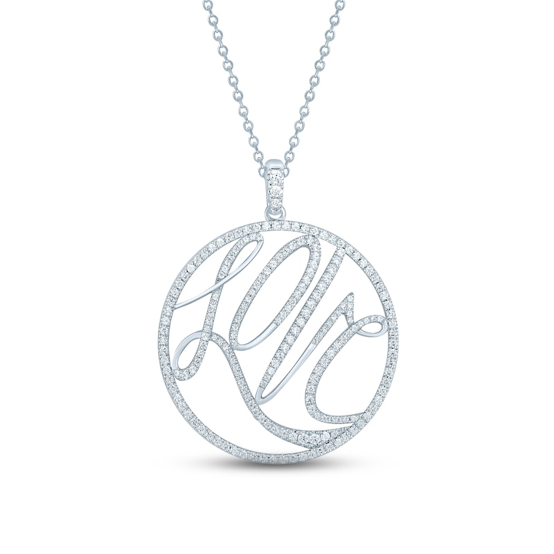 Main Image 1 of Pnina Tornai Diamond LOVE Necklace 1 ct tw Round 14K White Gold