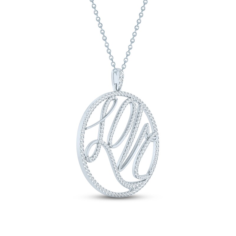 Main Image 2 of Pnina Tornai Diamond LOVE Necklace 1 ct tw Round 14K White Gold