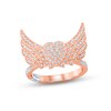 Pnina Tornai Diamond Winged Heart Ring 5/8 ct tw Round 14K Rose Gold