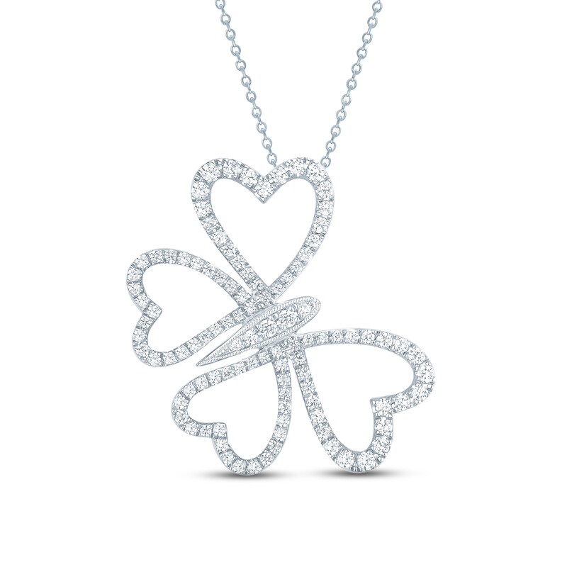 Pnina Tornai Diamond Butterfly Necklace 7/8 ct tw Round 14K White Gold