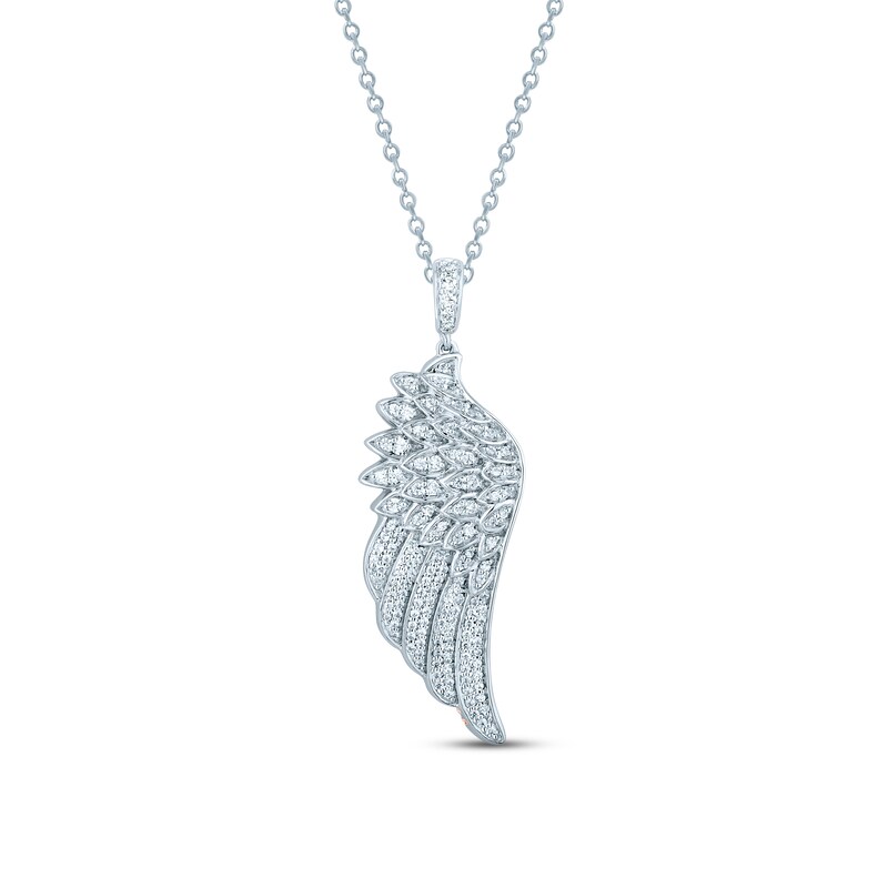 Main Image 1 of Pnina Tornai Diamond Wing Necklace 3/8 ct tw Round 14K White Gold