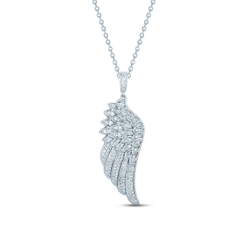 Pnina Tornai Diamond Wing Necklace 3/8 ct tw Round 14K White Gold