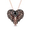 Pnina Tornai Black Diamond Necklace 1-3/8 ct tw Round/Heart 14K Rose Gold