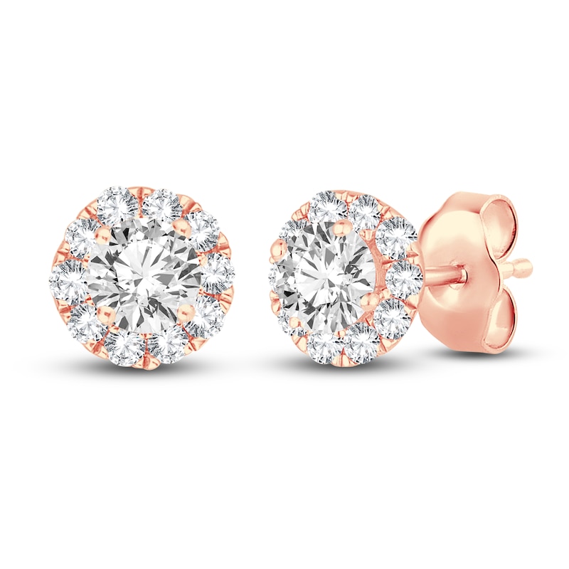 Diamond Stud Earrings 1/4 ct tw Round 14K Rose Gold