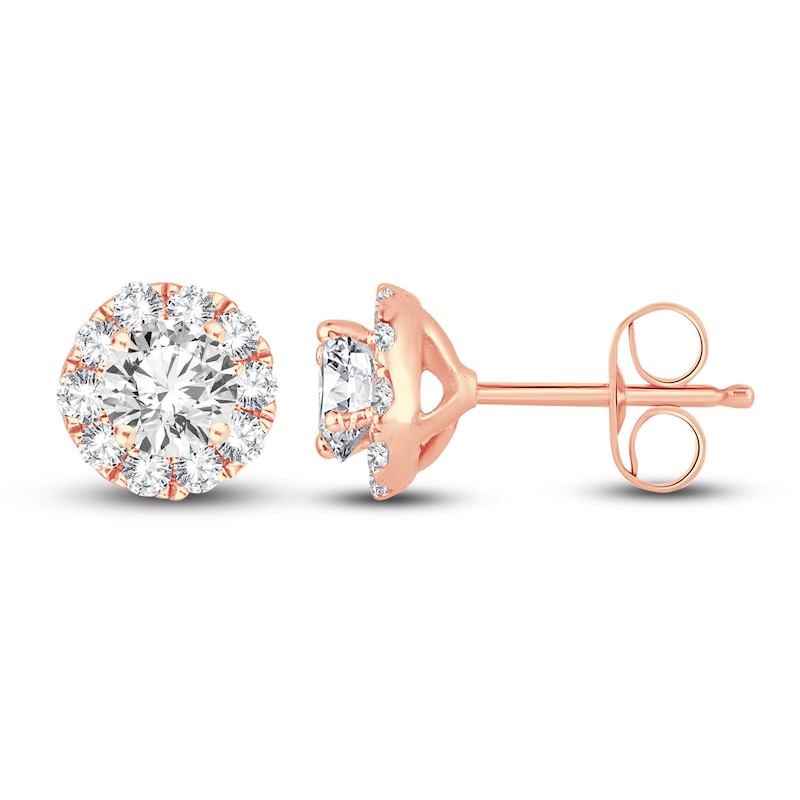 Diamond Stud Earrings 1/4 ct tw Round 14K Rose Gold