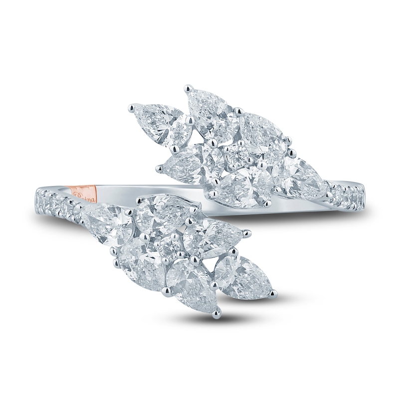 Pnina Tornai Diamond  Ring 1-1/5 ct tw Pear/Round 14K White Gold