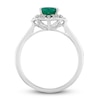 Thumbnail Image 2 of Natural Emerald Engagement Ring 1/10 ct tw Diamonds 14K White Gold