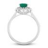 Thumbnail Image 3 of Natural Emerald Engagement Ring 1/10 ct tw Diamonds 14K White Gold