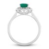 Thumbnail Image 2 of Natural Emerald Engagement Ring 1/10 ct tw Diamonds 14K White Gold