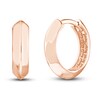 Knife Edge Huggie Earrings 14K Rose Gold