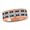 Thumbnail Image 0 of Men's Black & White Diamond Anniversary Ring 1/3 ct tw Round 14K Rose Gold