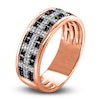 Thumbnail Image 2 of Men's Black & White Diamond Anniversary Ring 1/3 ct tw Round 14K Rose Gold