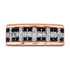 Thumbnail Image 3 of Men's Black & White Diamond Anniversary Ring 1/3 ct tw Round 14K Rose Gold