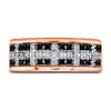 Thumbnail Image 2 of Men's Black & White Diamond Anniversary Ring 1/3 ct tw Round 14K Rose Gold