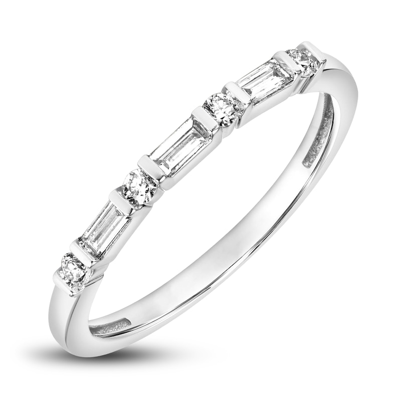 Main Image 2 of Diamond Anniversary Band 1/5 ct tw Baguette/Round 14K White Gold