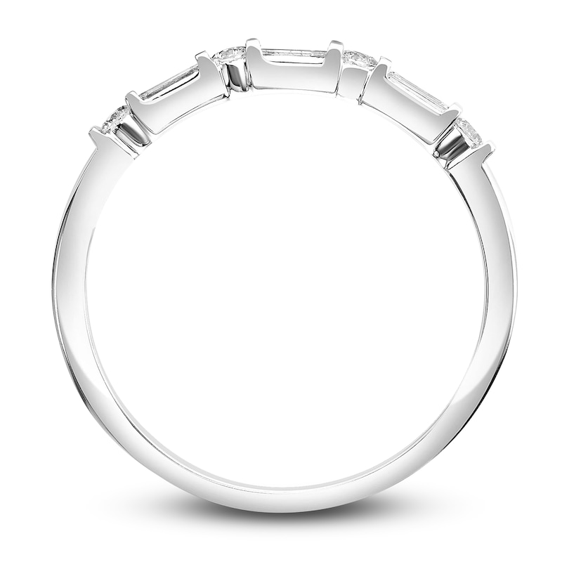 Main Image 3 of Diamond Anniversary Band 1/5 ct tw Baguette/Round 14K White Gold