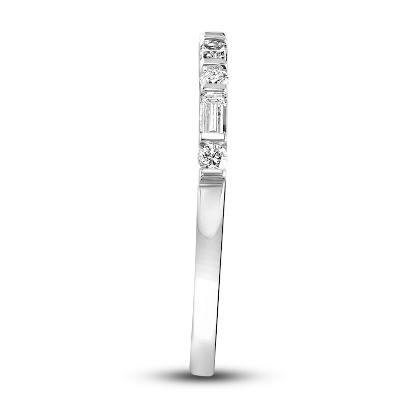 Diamond Anniversary Band 1/5 ct tw Baguette/Round 14K White Gold