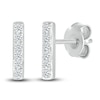 Diamond Bar Stud Earrings 1/10 ct tw Round 10K White Gold