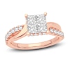 Thumbnail Image 1 of Diamond Engagement Ring 1-1/4 ct tw Princess/Round 14K Rose Gold